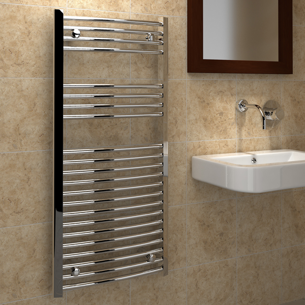 Kudox Premium Ladder Towel Rail Curved D 500mm x 1100mm Chrome