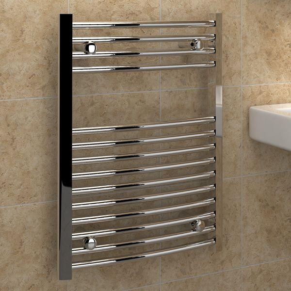 Kudox Premium Ladder Towel Rail Curved D 500mm x 700mm Chrome Heating Bargains Online Shop